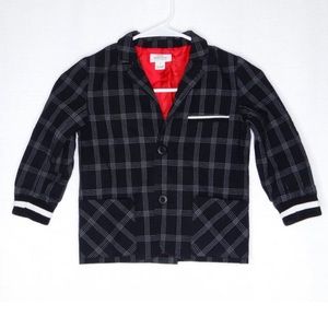 Little Maven by Tori Spelling Boys 4 Sports Blazer Jacket Plaid Black White